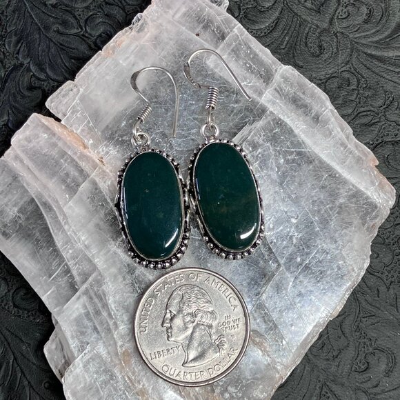 Green Chalcedony Earrings Stone Crystal Jewelry - Picture 7 of 7